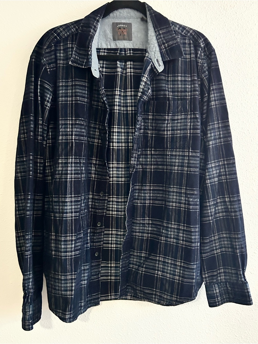 Copper & Oak Men's Navy Plaid Lightweight Shirt Jacket